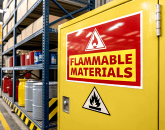 Flammable Storage Cabinet in Warehouse Facility