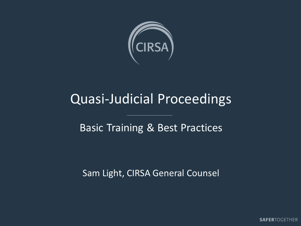 Quasi-Judicial Proceedings (PowerPoint)
