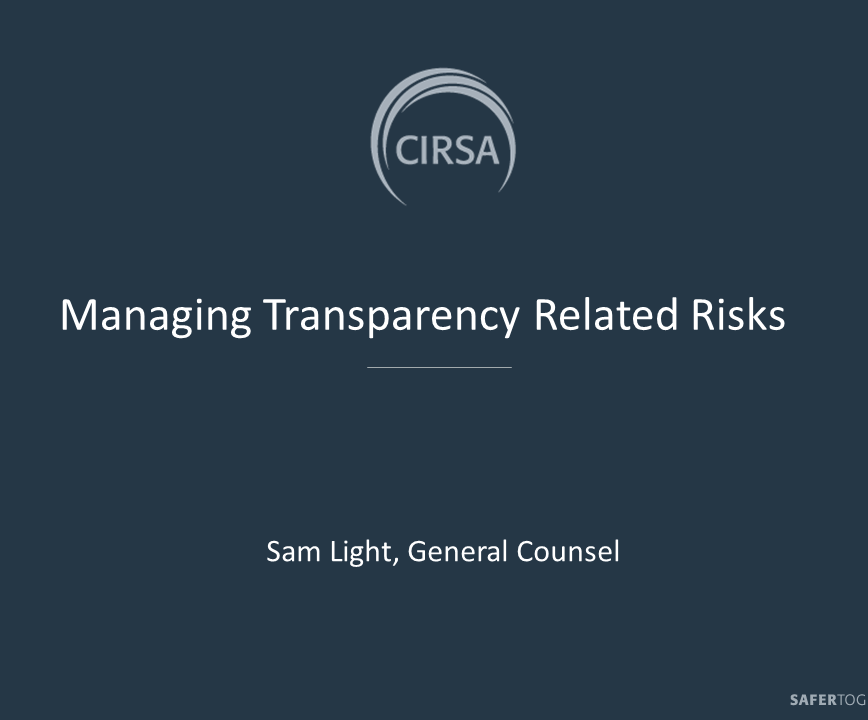 Managing Transparency Related Risks