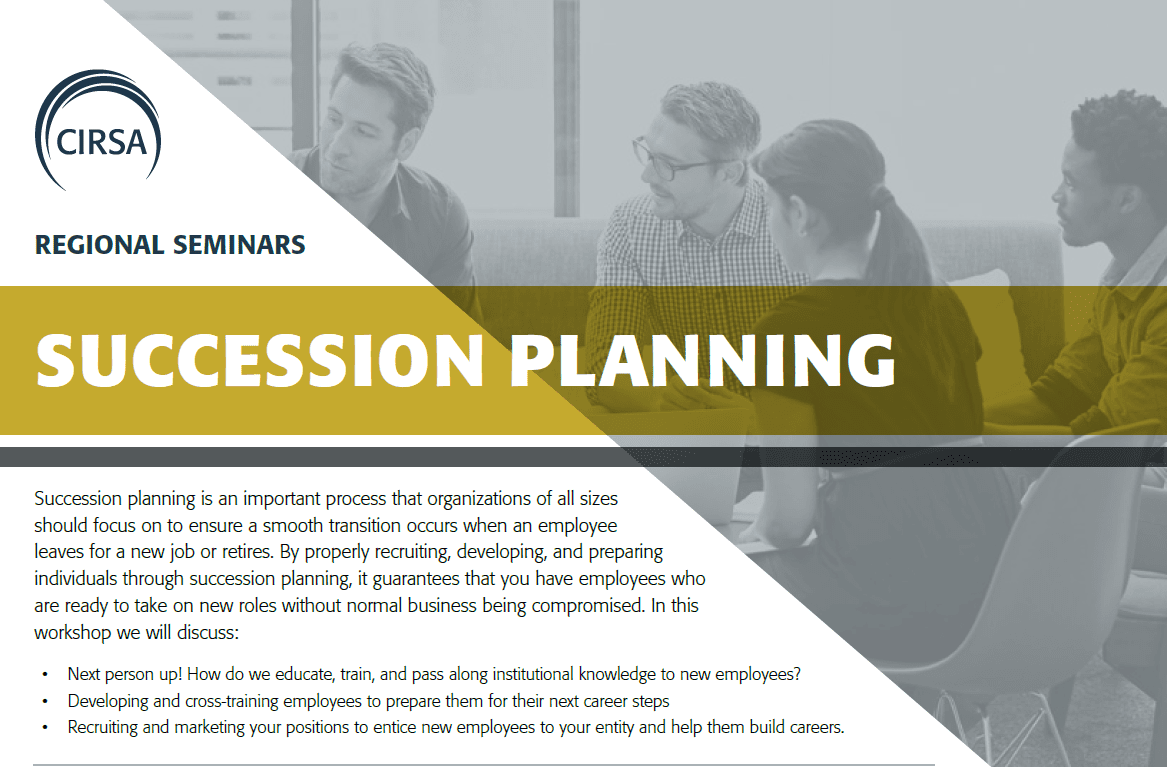 Succession Planning Seminar - CIRSA